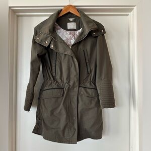 Soia and Kyo Harri Hooded Utility Coat in Olive Green. Size S/P.